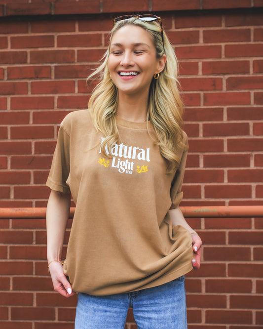 Model wearing Natural Light Classic Heavyweight T-Shirt