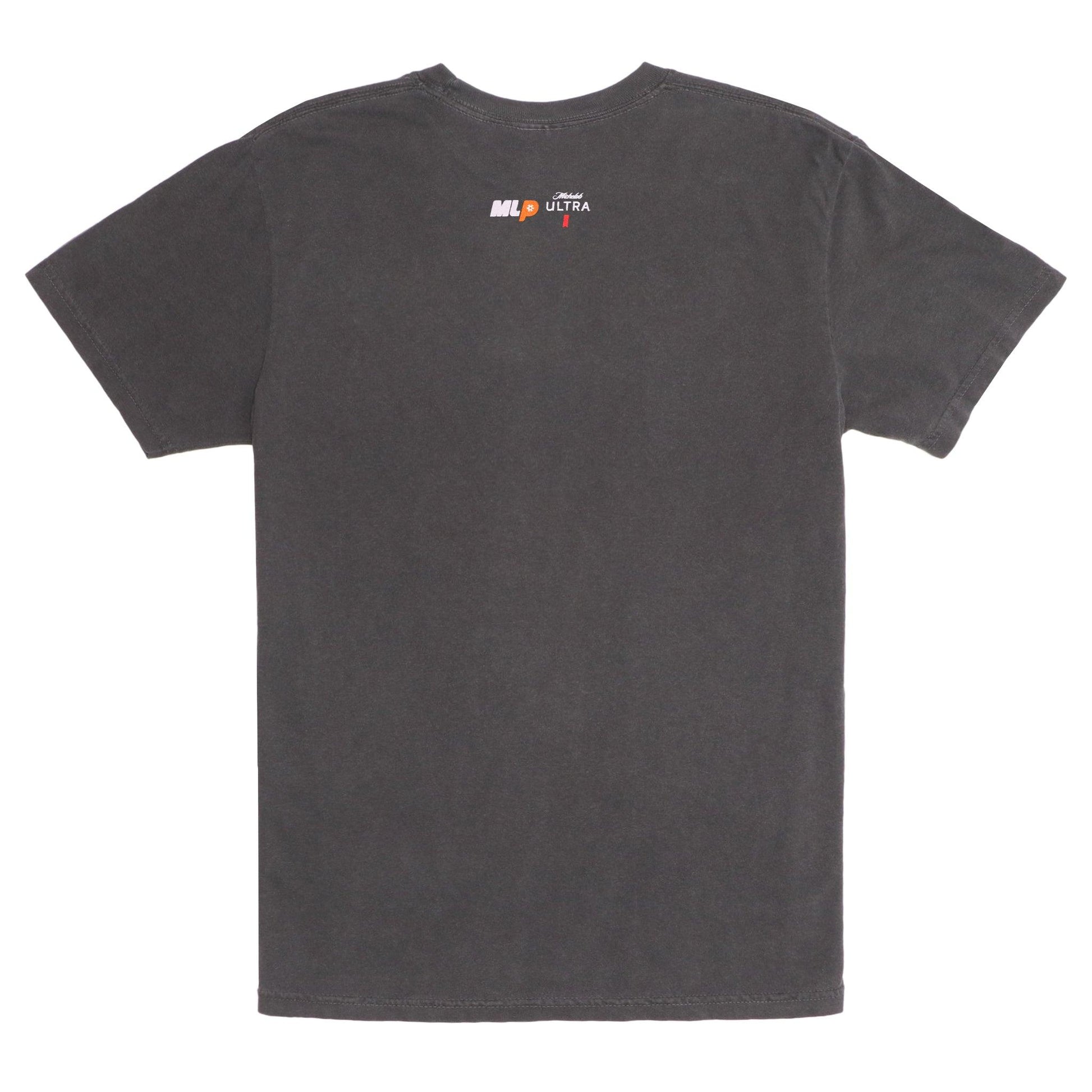 back of shirt with MLP and michelob ultra logos on top