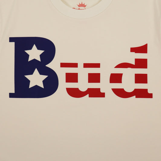 Close up of Budweiser Folds of Honor Stars & Stripes T-Shirt