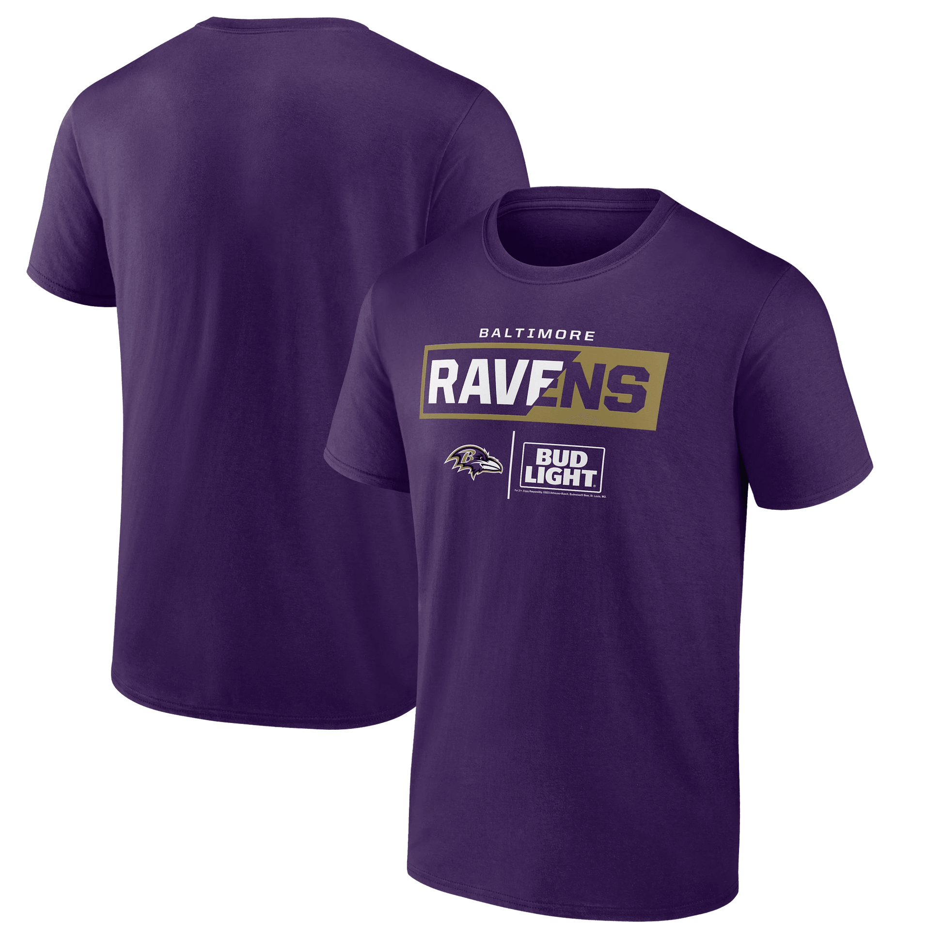 BUD LIGHT RAVENS TEE PURPLE
