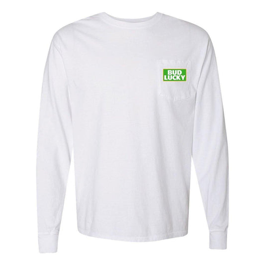 white bud light mens bud lucky long sleeve t shirt