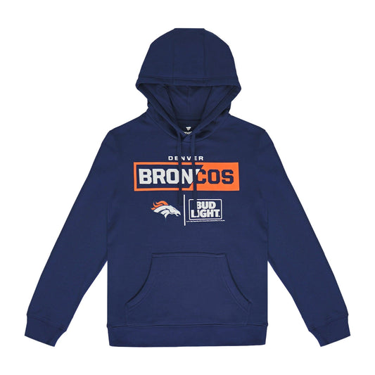 navy hoodie with broncos and bud light logo