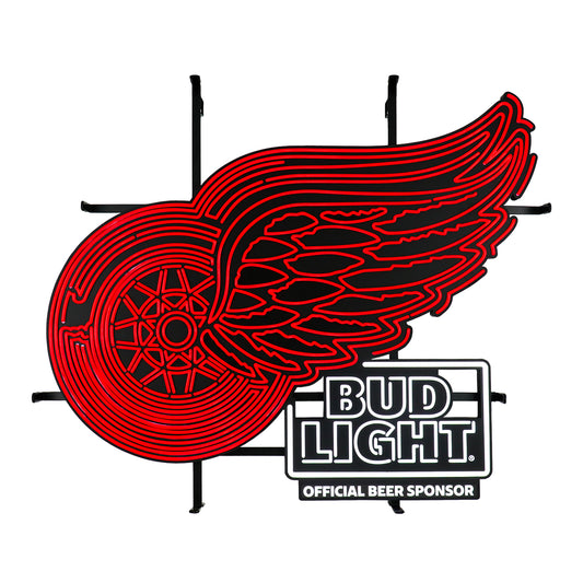 Detroit Red Wings Bud Light LED with white background