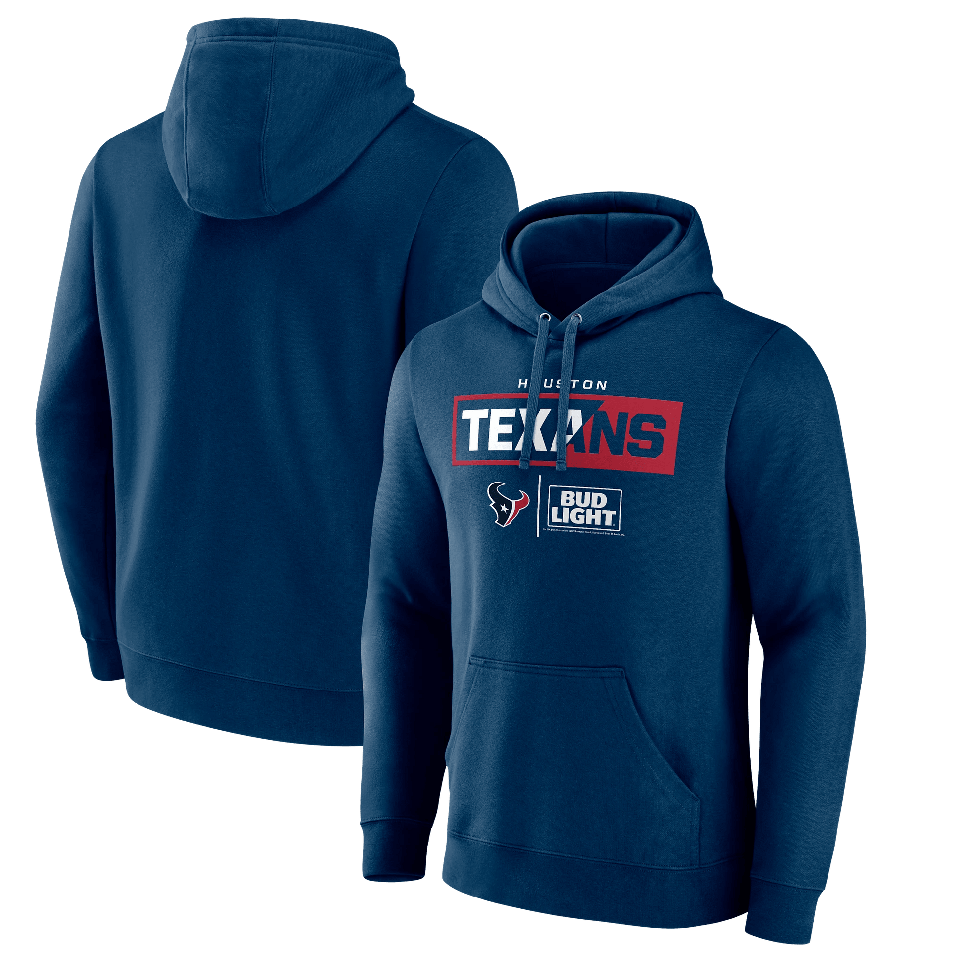 BUD LIGHT TEXANS HOODIE NAVY