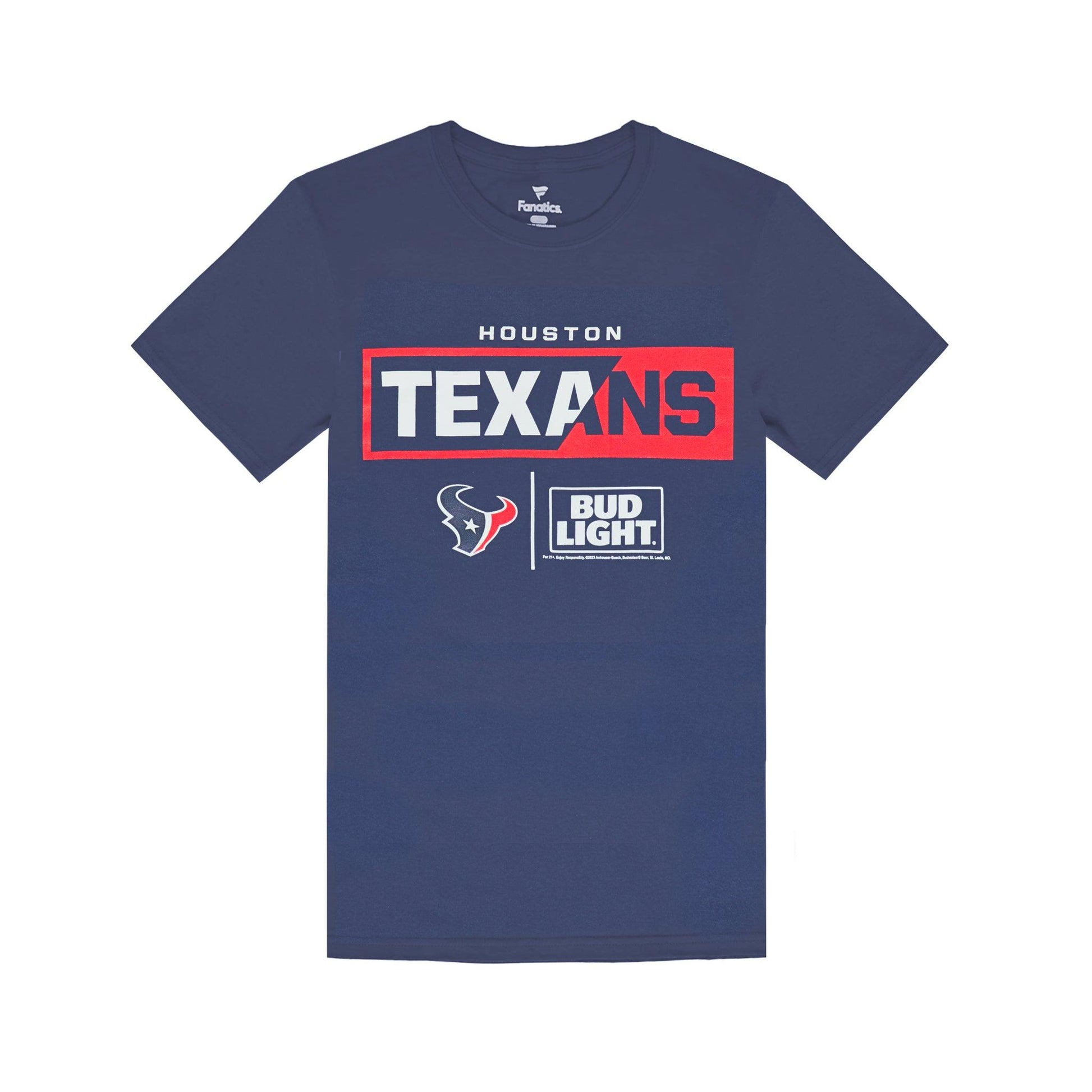 BUD LIGHT TEXANS TEE NAVY