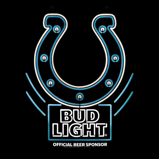 Indianapolis Colts Bud Light NFL LED Neon Sign - Dark Lit