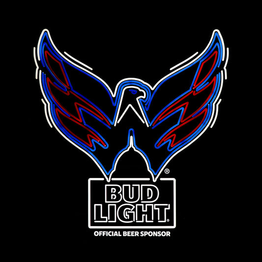 Washington Capitals Bud Light LED with black background