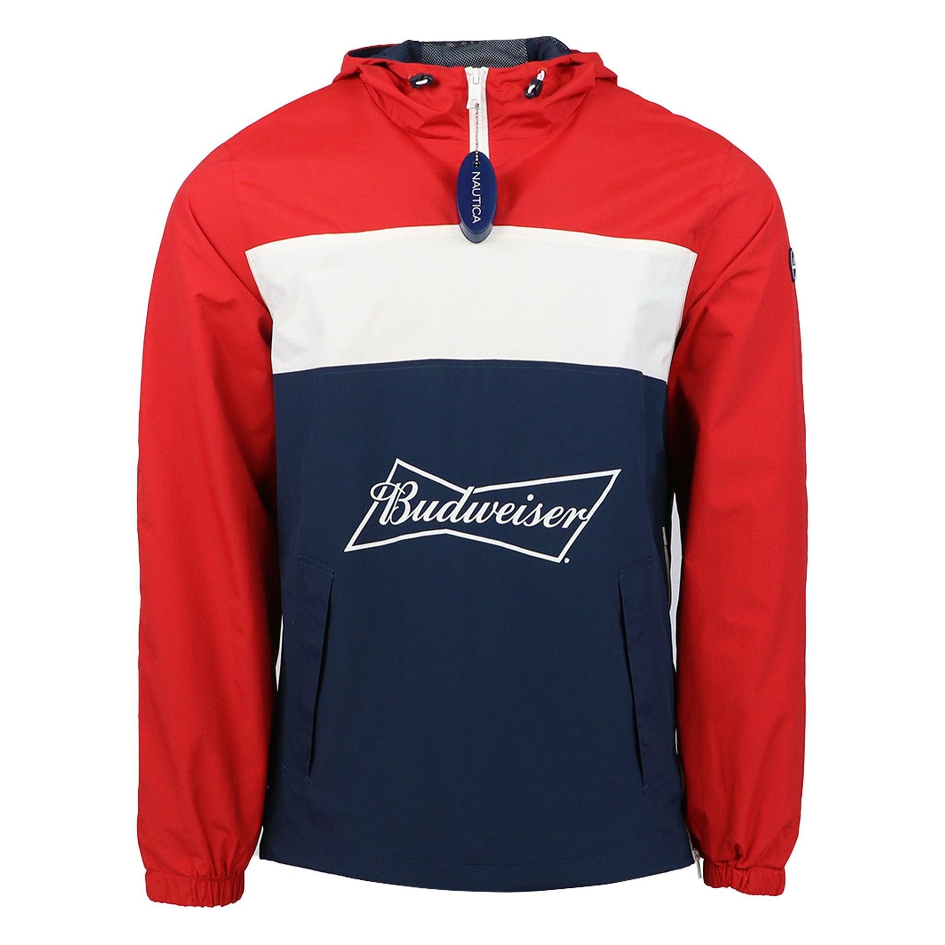 nautica budweiser red white and blue freedom windbreaker