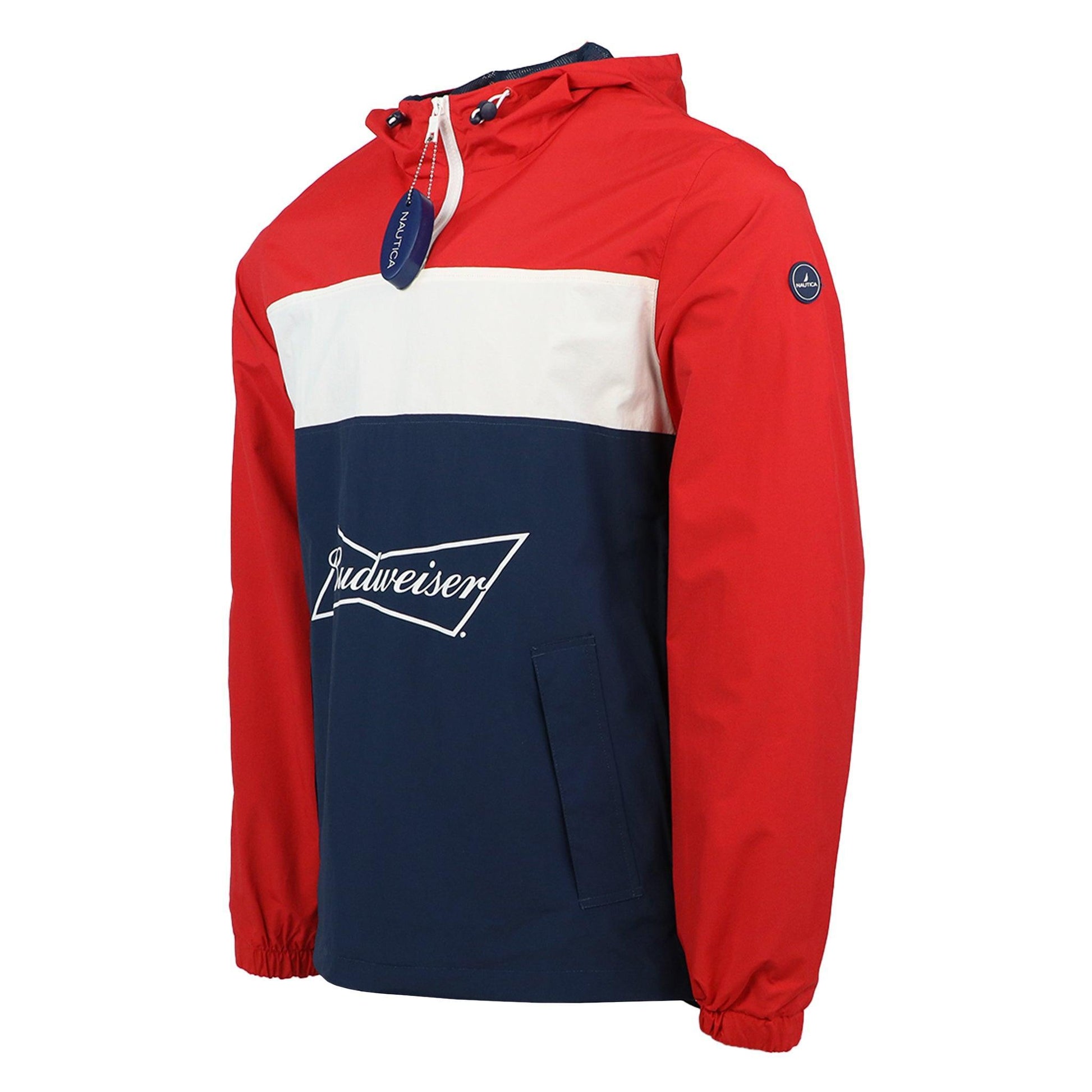 nautica budweiser red white and blue freedom windbreaker