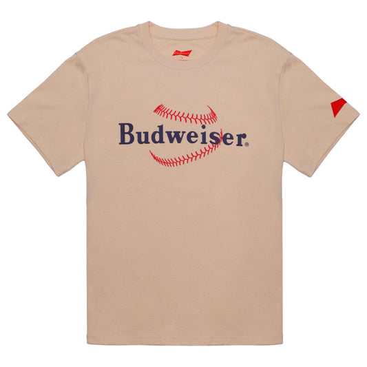 budweiser baseball tan tee