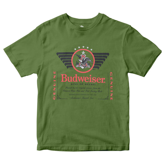 green budweiser military inspired t shirt