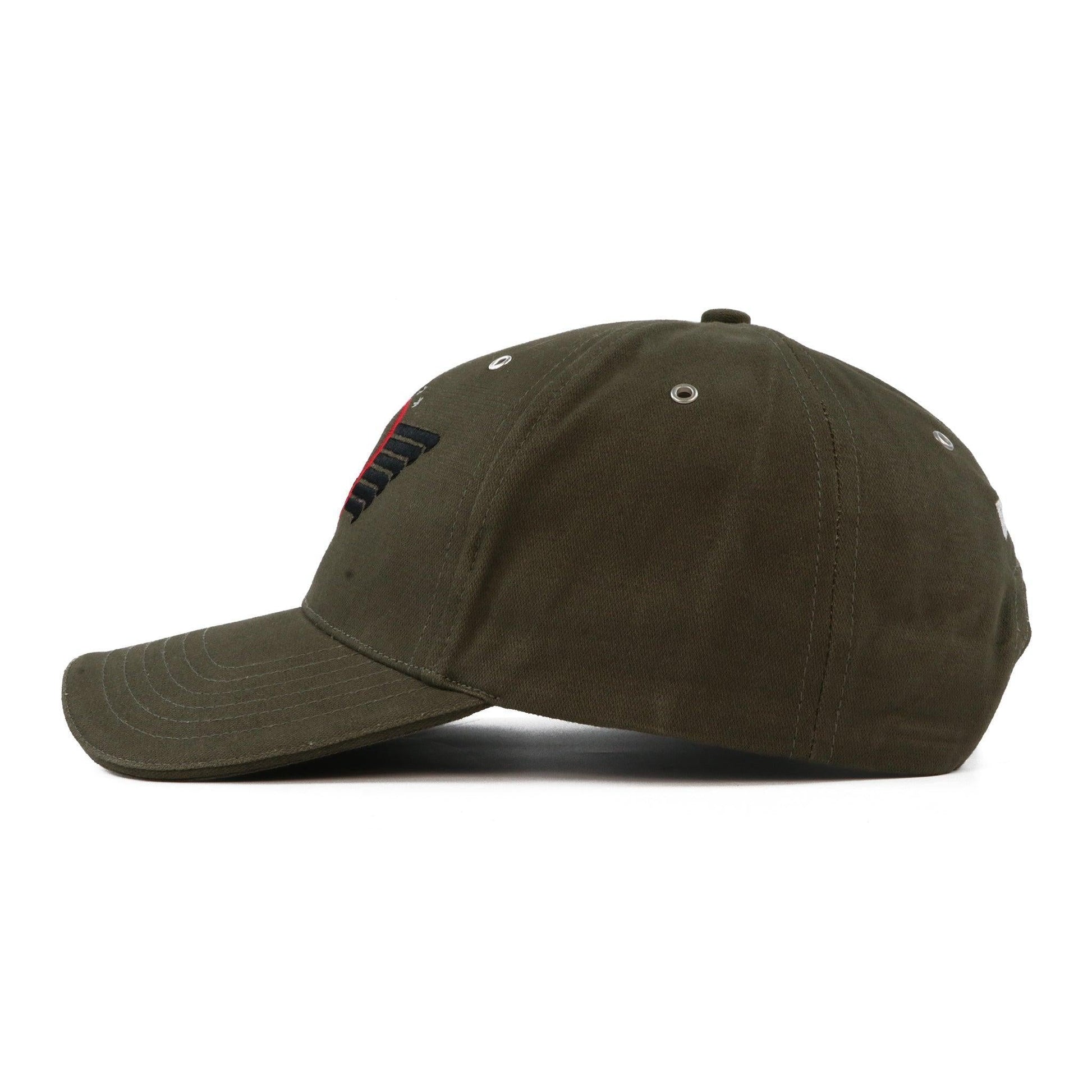 olive budweiser military wings hat with white budweiser logo on the back