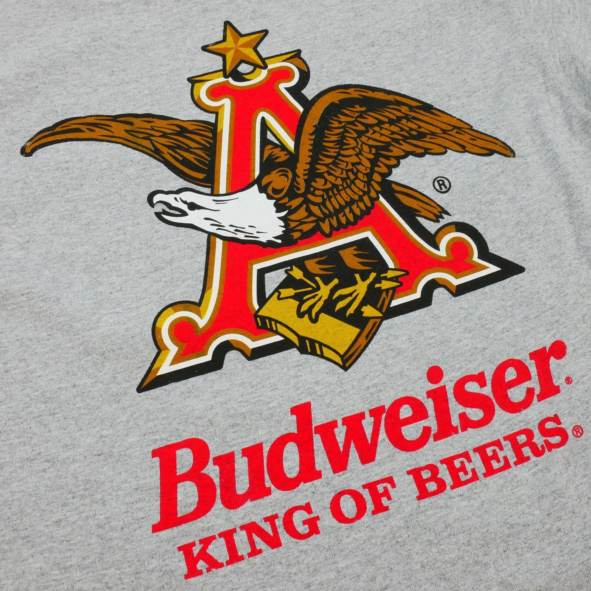 detail of a&e logo with budweiser king of beerks below 