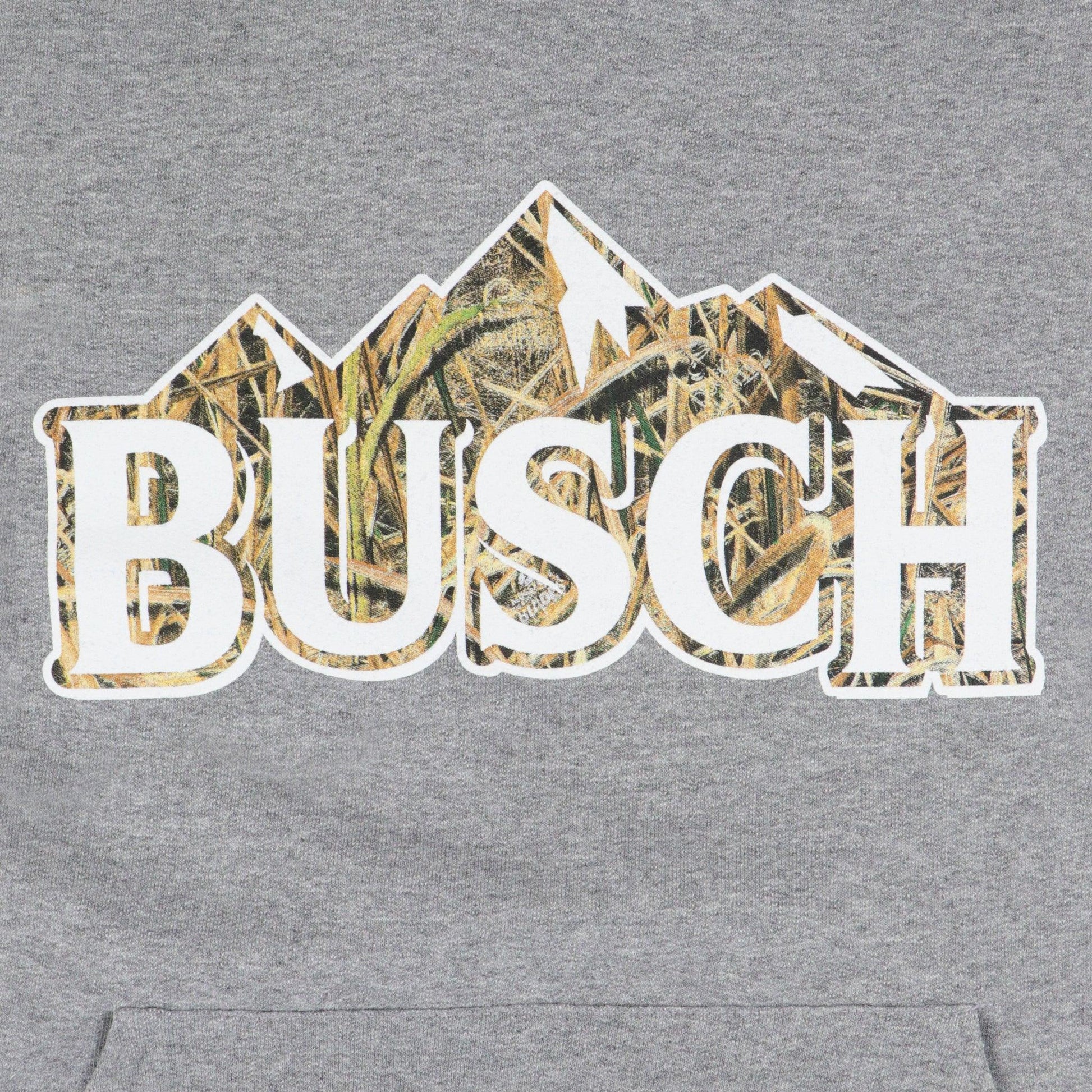 busch logo on top of camo mountains detail 