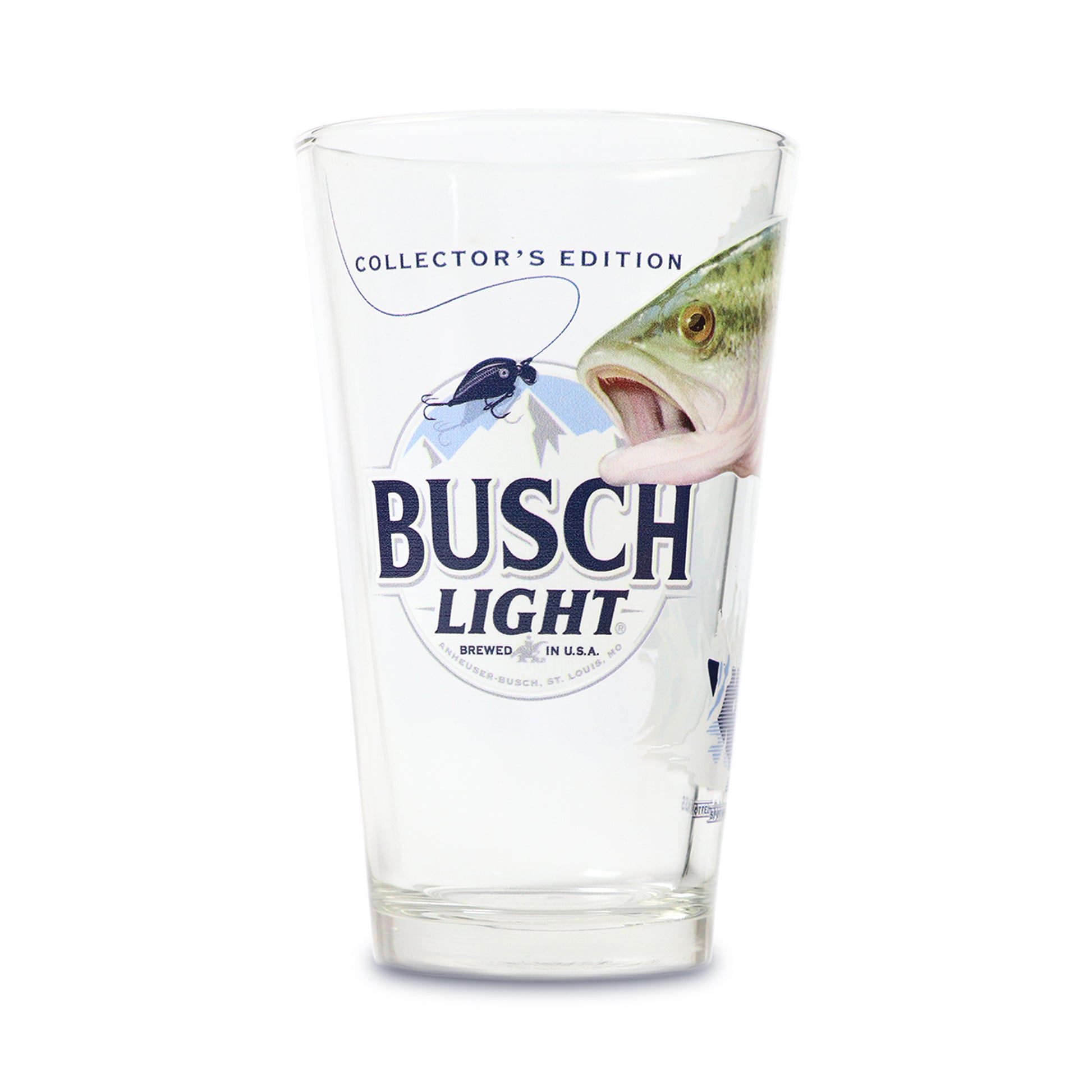 Front of Busch Light Bass Pint Glass