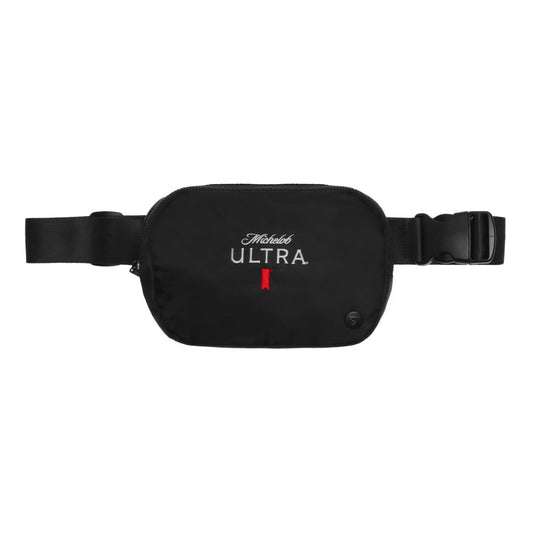 black michelob ultra cross body belt bag.