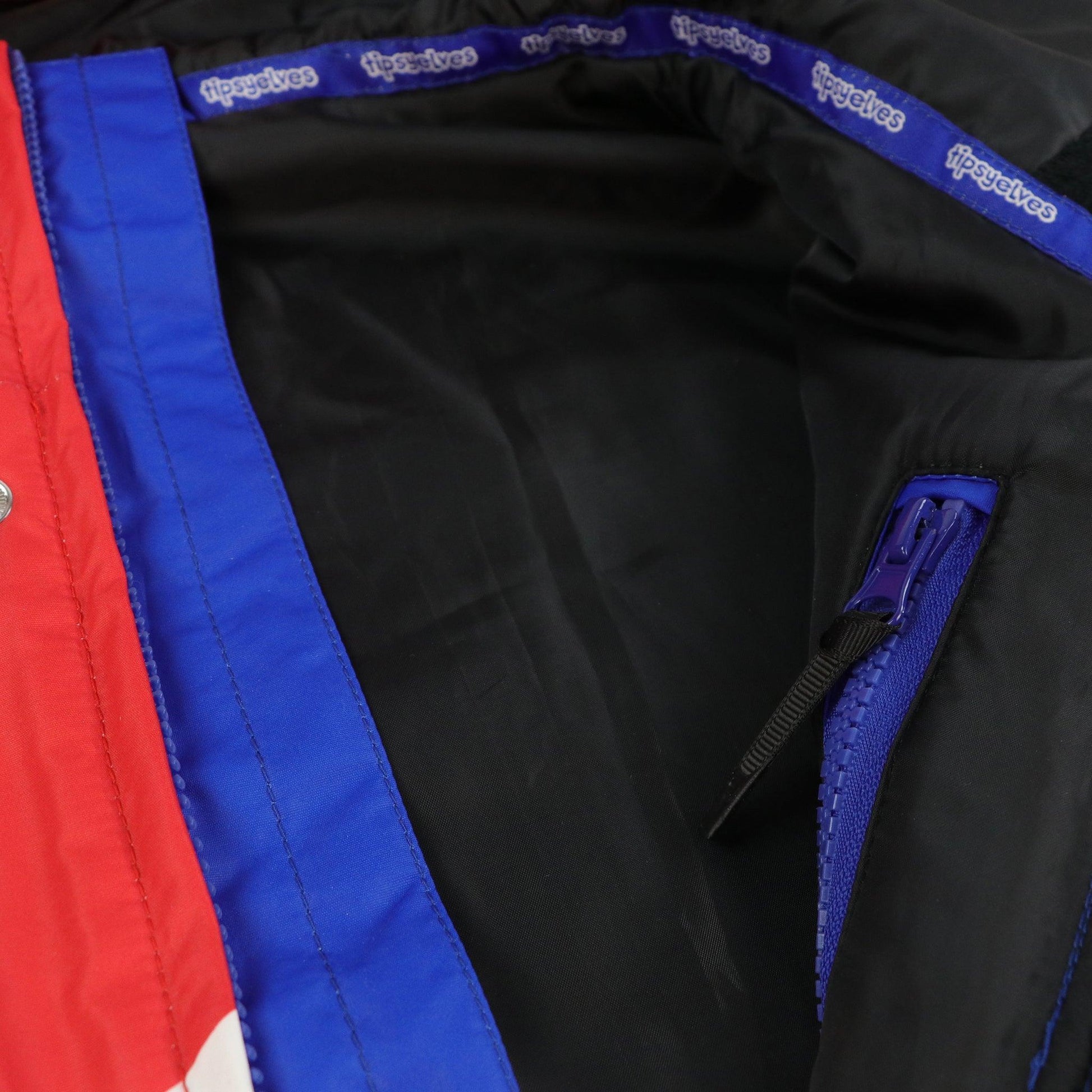 red white blue michelob ultra ski suit