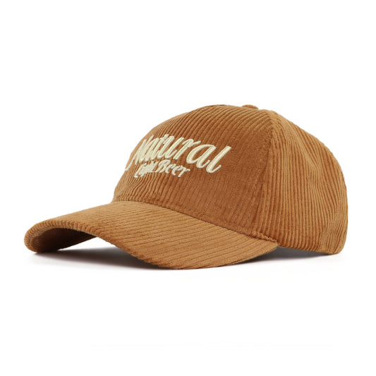 Front/side view of Natural Light Corduroy Hat