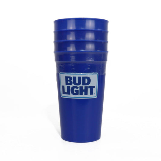 blue 4pk of bud light reusable cup