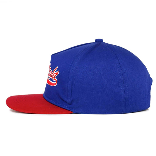 red and blue bud light flat bill hat