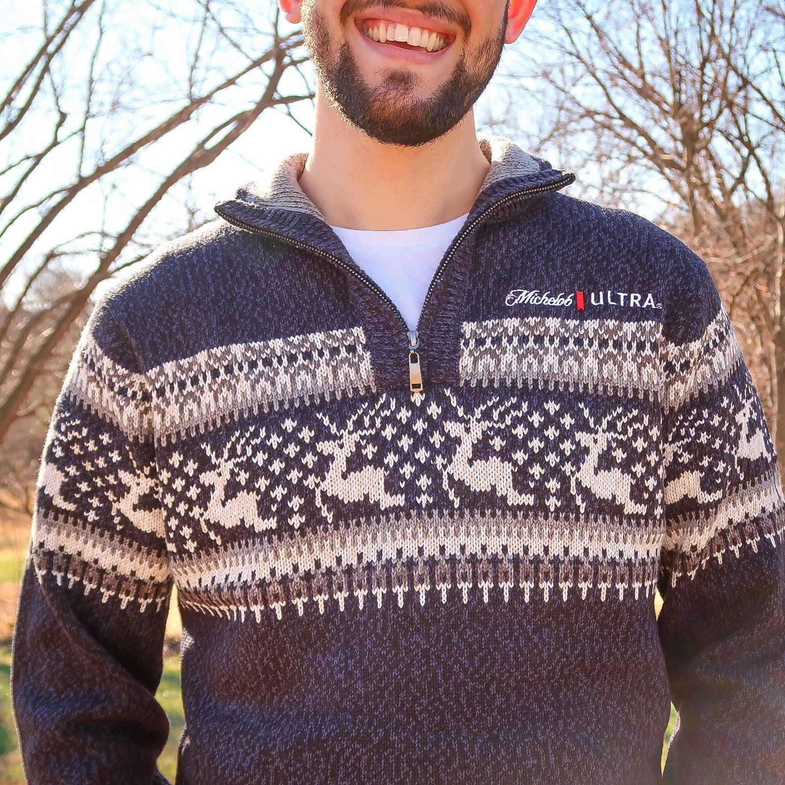 michelob ultra 1/4 zip sweater