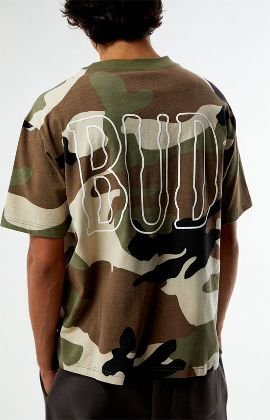 Budweiser x PacSun Initials Camo T-Shirt
