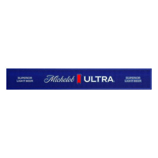 Michelob Ultra beer mat with blue border on a white background