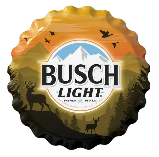 Busch Light Hunting Bottle Cap Sign
