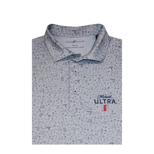Michelob ULTRA Grey Golf Patterned Polo