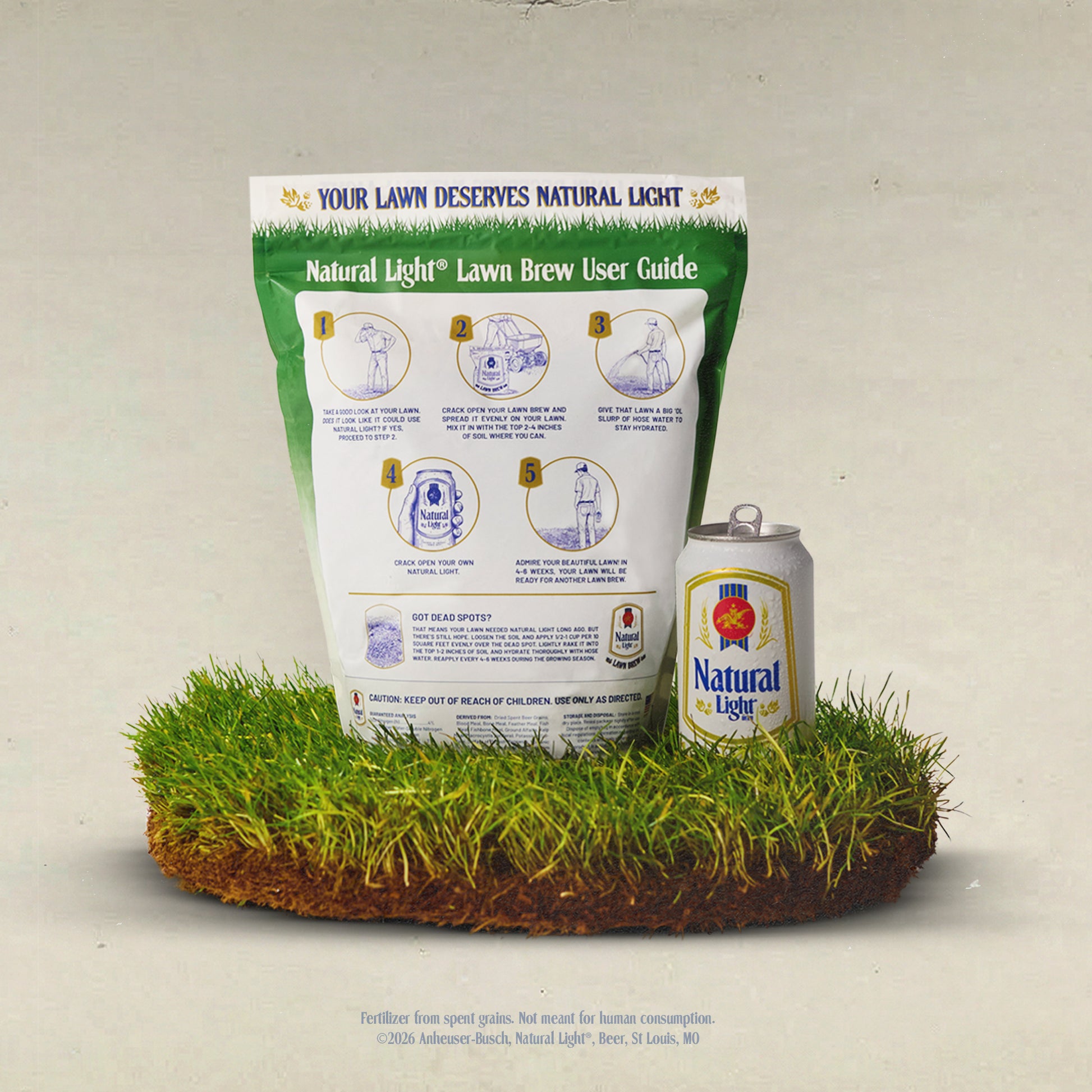 Back of Natural Light Lawnbrew