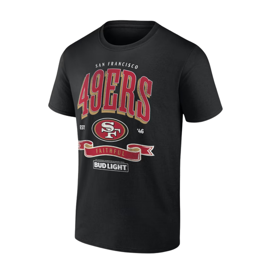 San Francisco 49ers Black Bud Light T-shirt