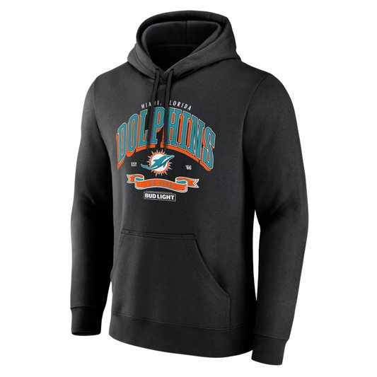Miami Dolphins Black Bud Light Hoodie