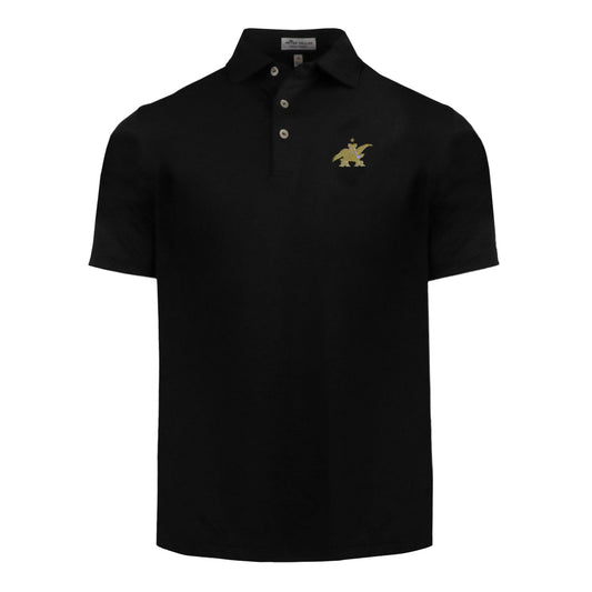 Black Peter millar polo features the gold A&Eagle on front left chest