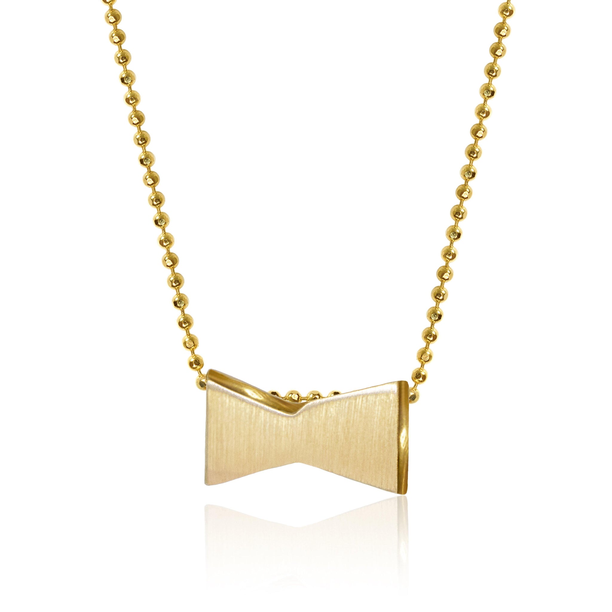 14 carat gold Budweiser bowtie necklace,