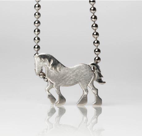From Jewelry designer Alex Woo a 14 carat silver clydesdale necklace, 16 inches long