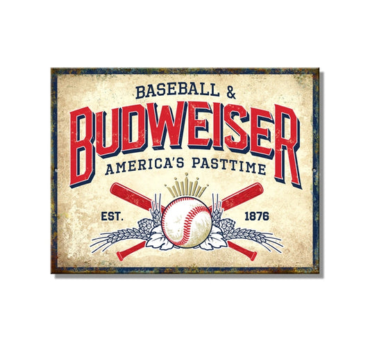 Budweiser Baseball Tin Sign