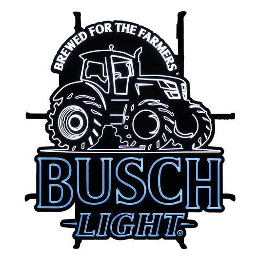Busch Light logo with a tractor graphic on a white background