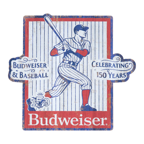 Budweiser Baseball 150 Years Wooden Sign