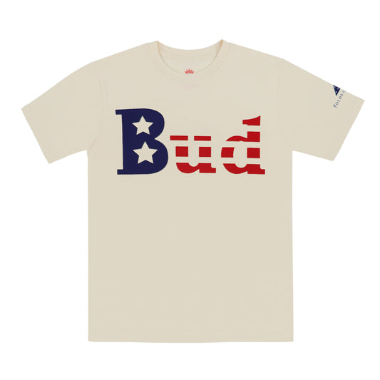 Bud Folds of Honor Stars and Stripes T-Shirt in cream colorway
