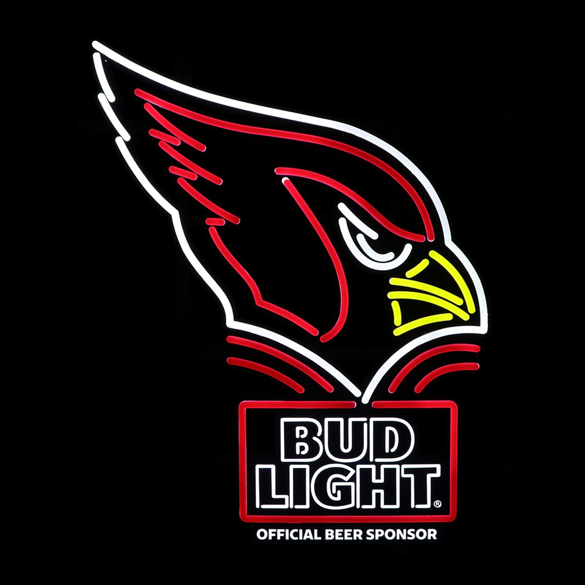 Arizona Cardinals Bud Light NFL LED Sign - Black Lit