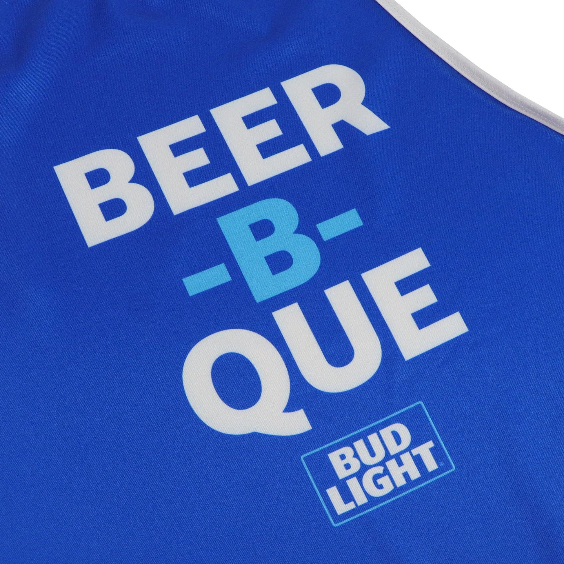 Close up Beer-B-Que Bud Light logo
