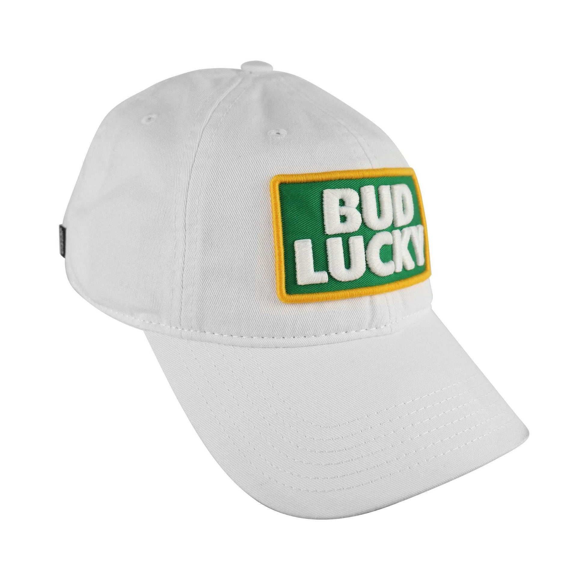 white bud light bud lucky relaxed hat side 