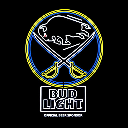 Front view of Bud Light Buffalo Sabres LED sign