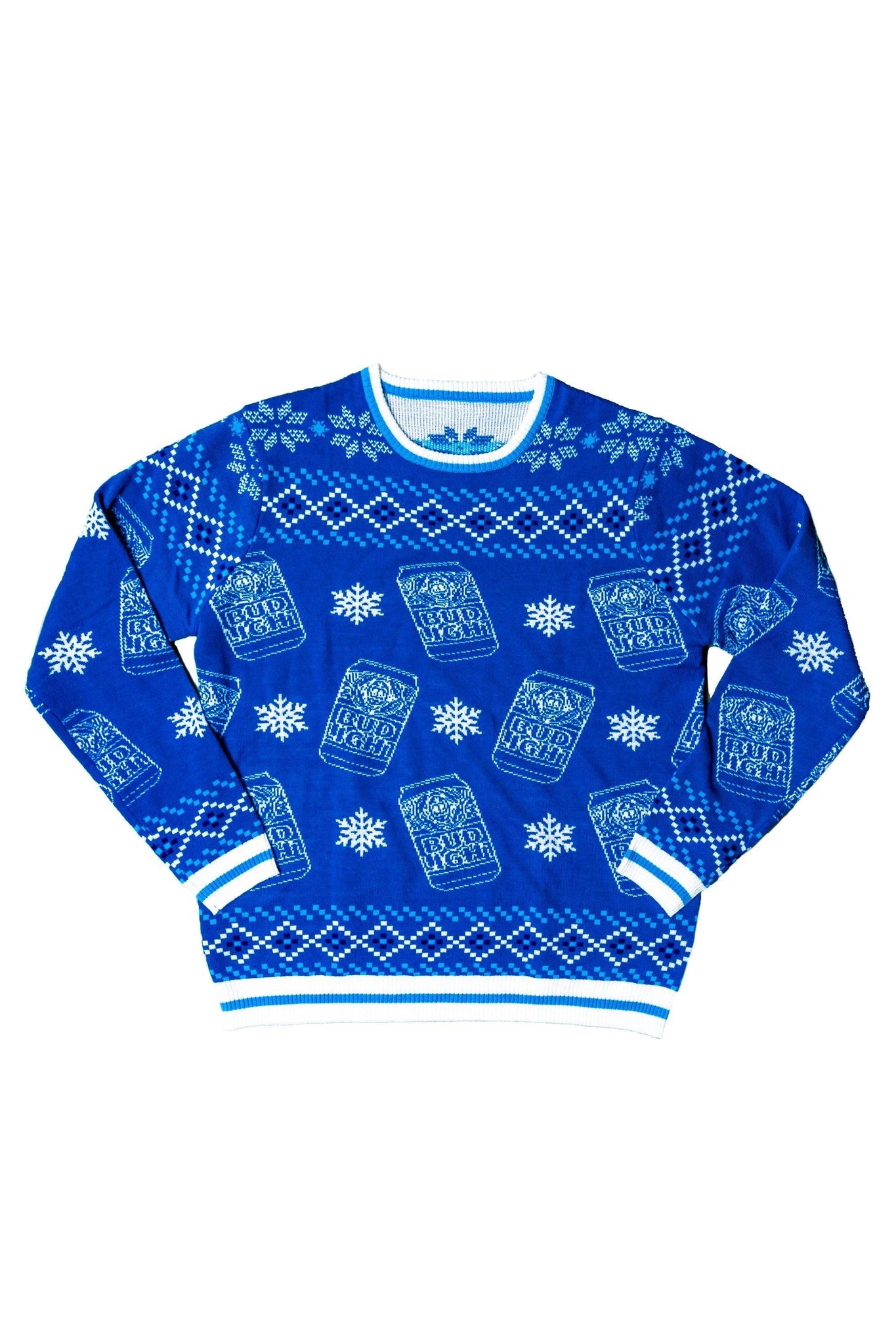 blue bud light repeat can sweater