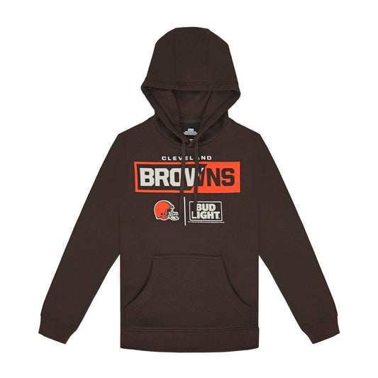 brown hoodie with bud light and browns logo