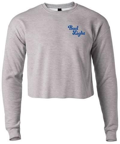 grey bud light crop sweatshirt 