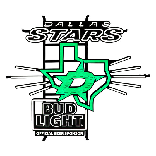 Dallas Stars Bud Light LED with white background