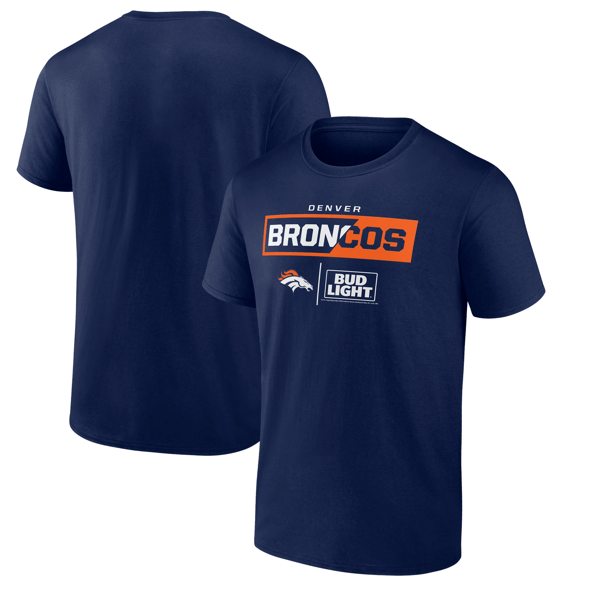 BUD LIGHT DENVER BRONCOS TEE NAVY