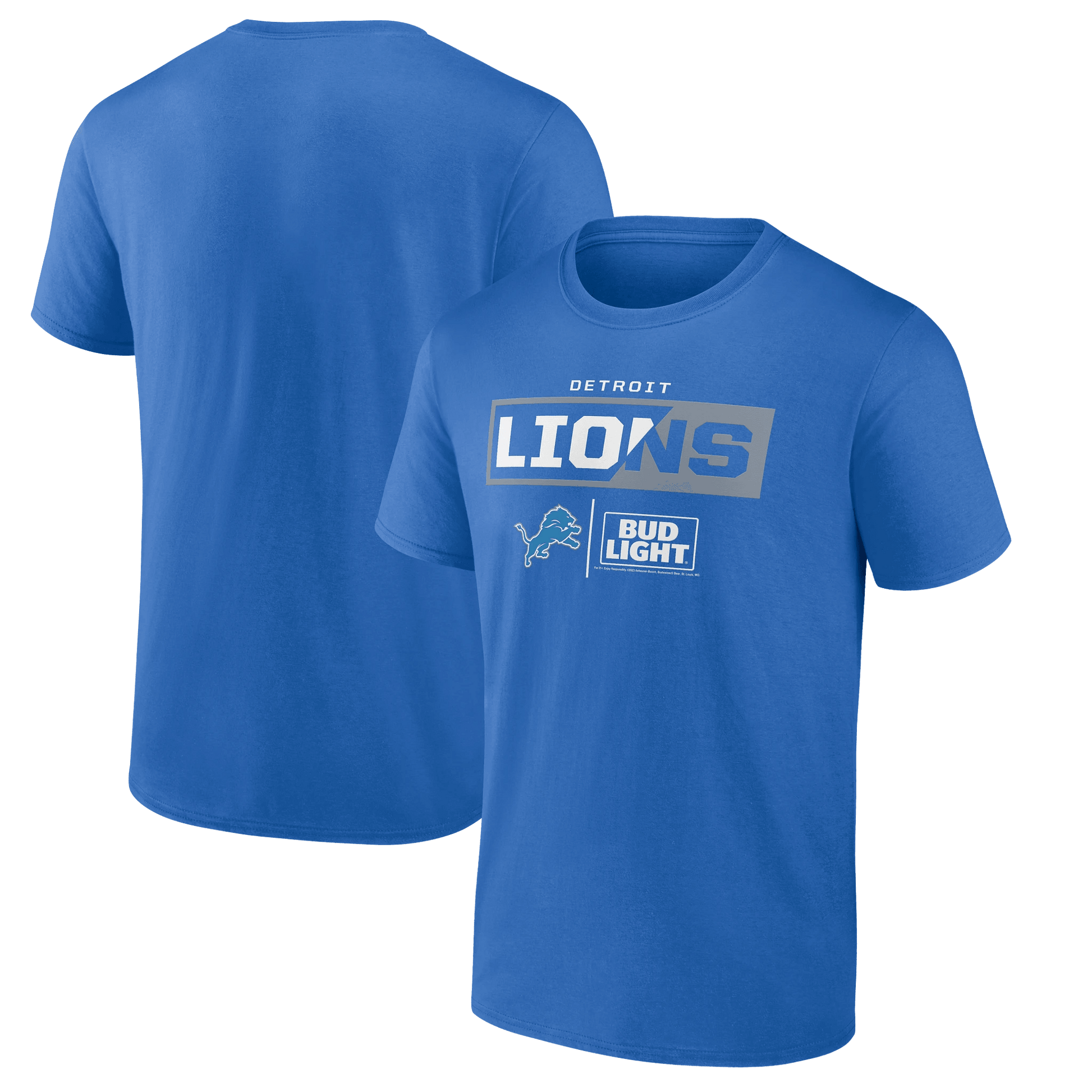 BUD LIGHT DETROIT LIONS TEE BLUE