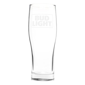 Bud Light stacked logo on glass 